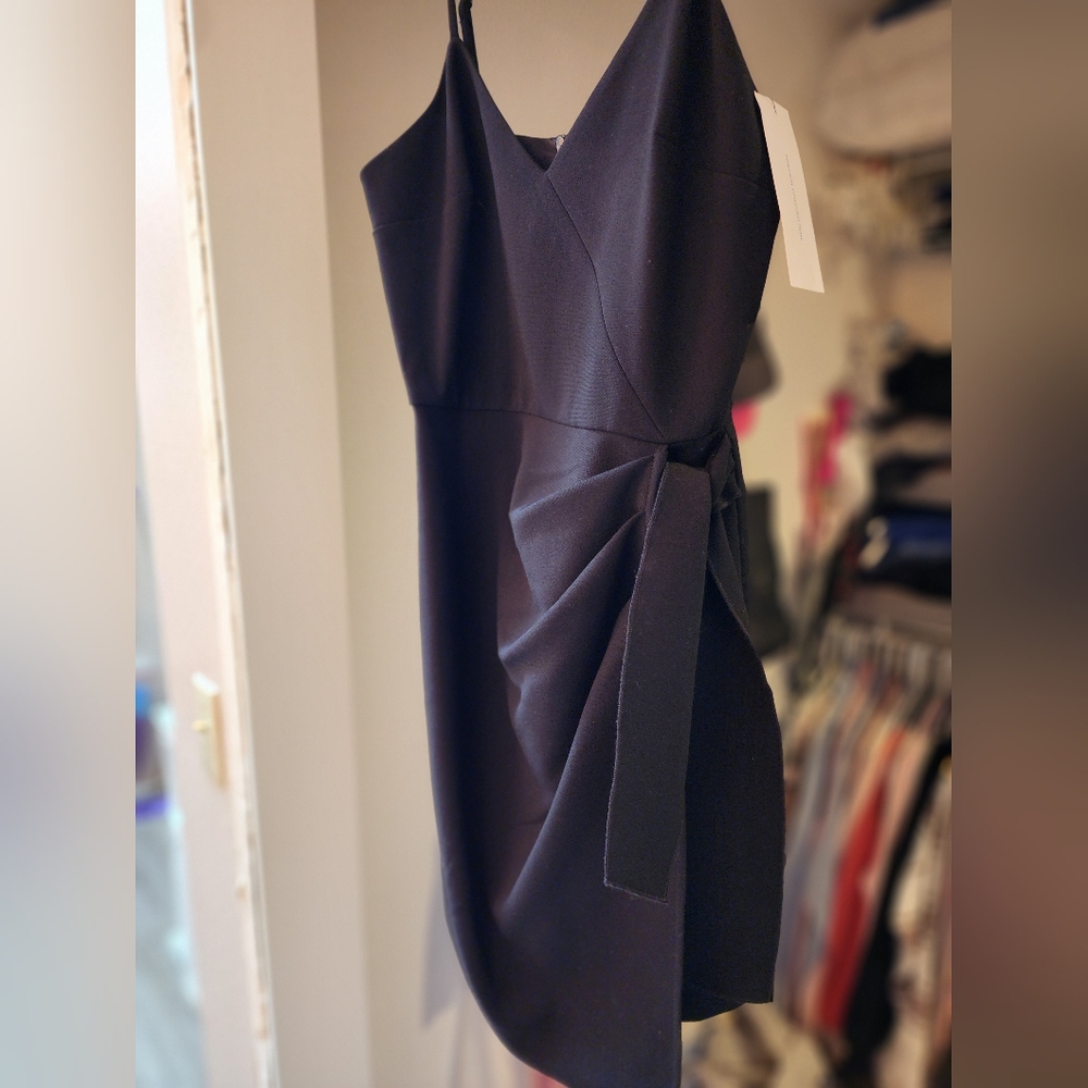 French Connection Black Side-tie Mini Dress